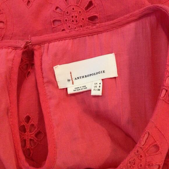 ANTHROPOLOGIE Eyelet Ruffle Dani Shift Dress size S - Picture 7 of 9